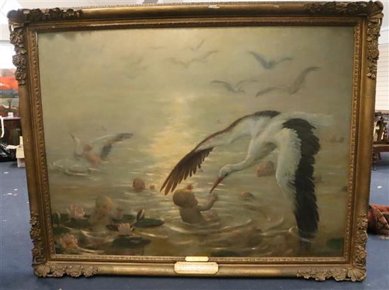 Adrienne Elodie Clémence Ball-Demont (b.1886) Le Lac Mysterieux 49 x 65in.